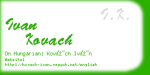 ivan kovach business card